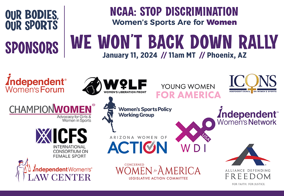 “We Won’t Back Down” Rally at the NCAA Convention to Demand Equal Athletic Opportunity for Women